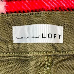 Loft wide leg army green jeans, considered crop jeans